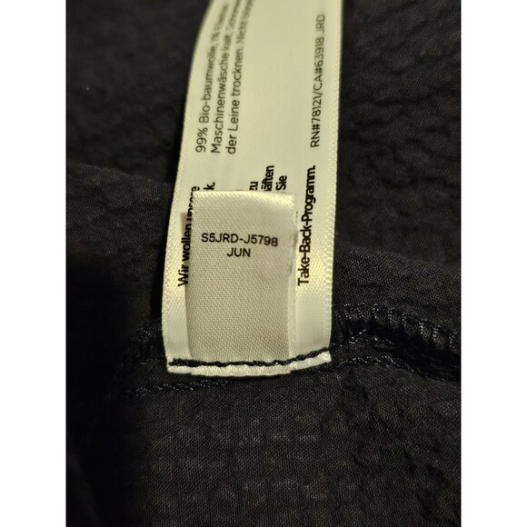 Eileen Fisher Jacket Womens Organic Cotton Pucker High Collar Blue Size L EUC - Picture 9 of 9